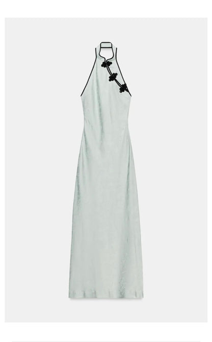 Jacquard-Midikleid mit Knebelknöpfen