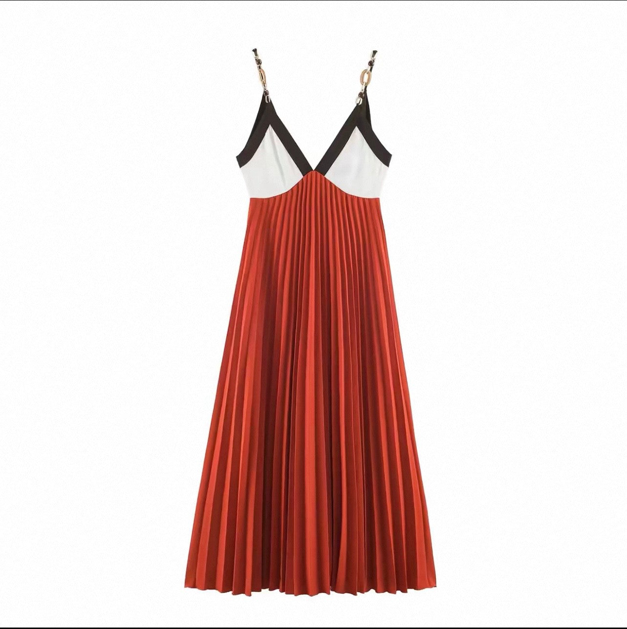 Plisseekleid mit Schmuckperlen