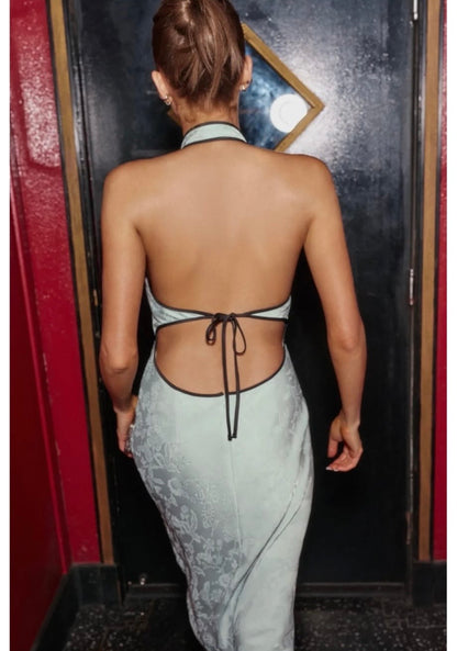 Jacquard-Midikleid mit Knebelknöpfen