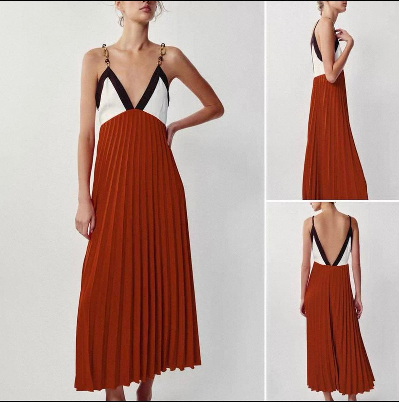 Plisseekleid mit Schmuckperlen