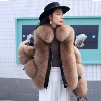 Lederjacke mit Pelz