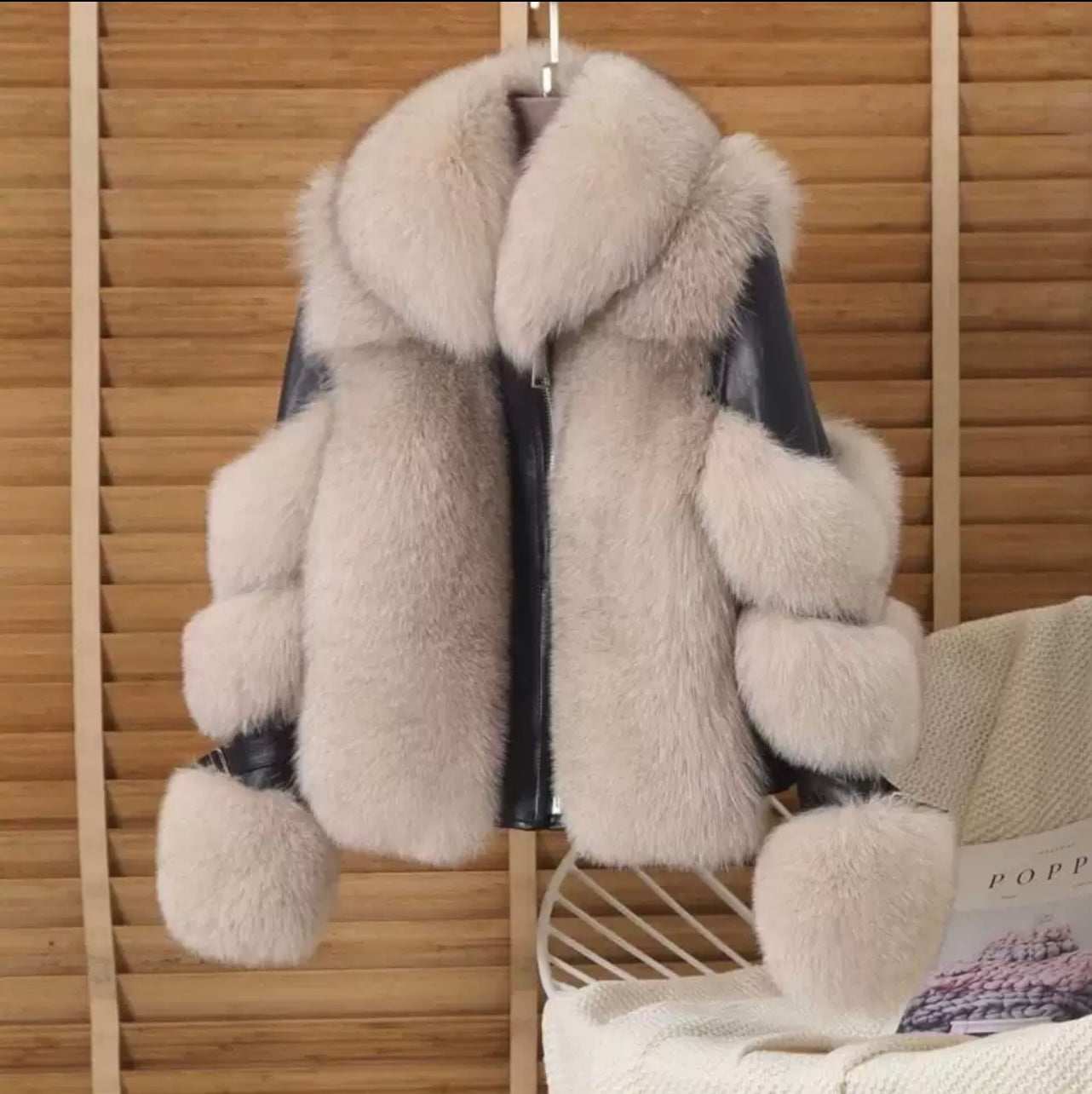 Lederjacke mit Pelz