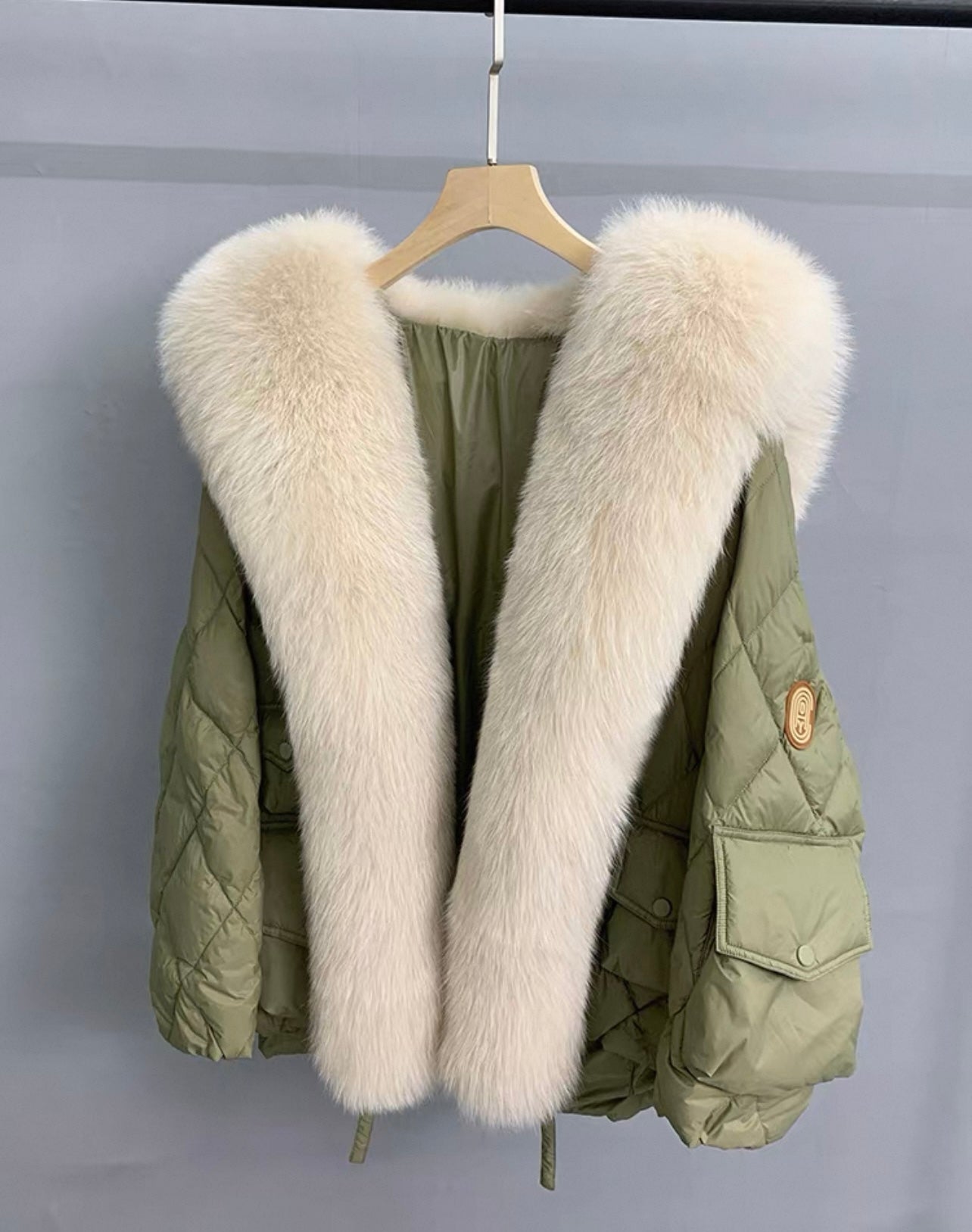 Gesteppte Jacke mit Fell