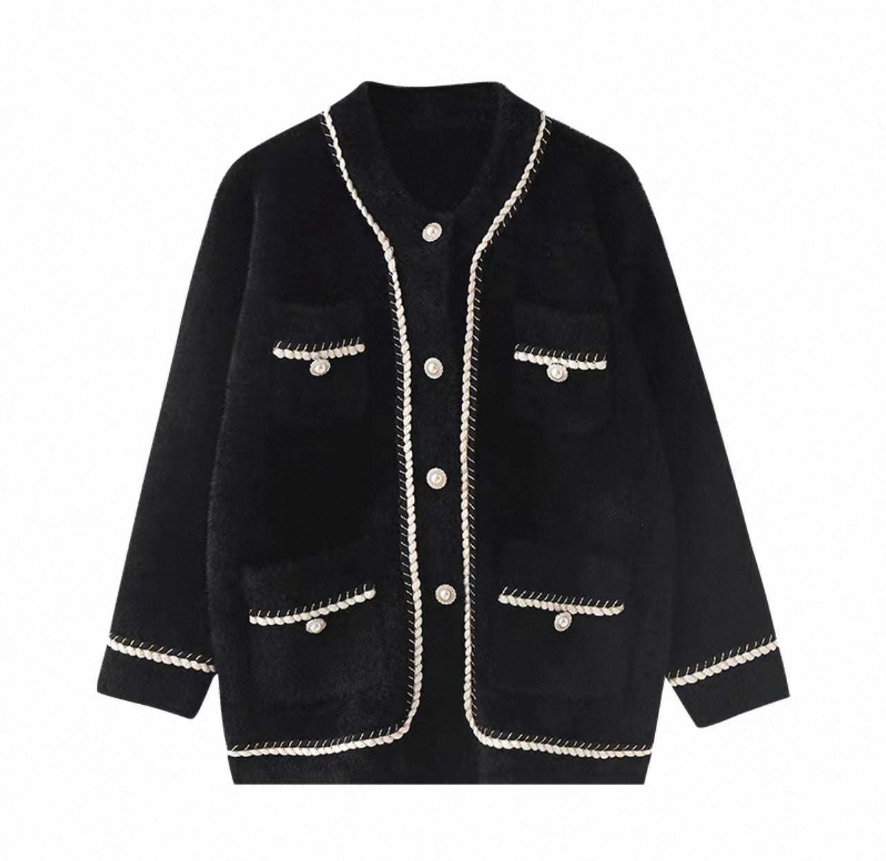 Strickjacke mit Perlenknöpfe
