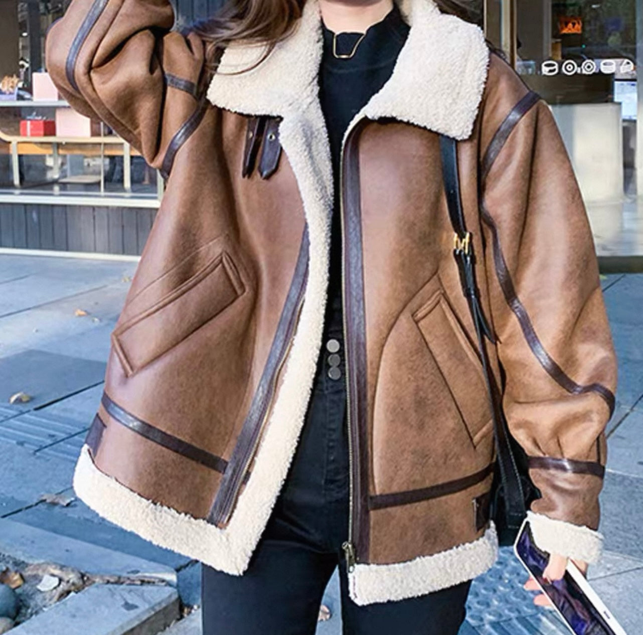 Jacke mit Teddyfutter