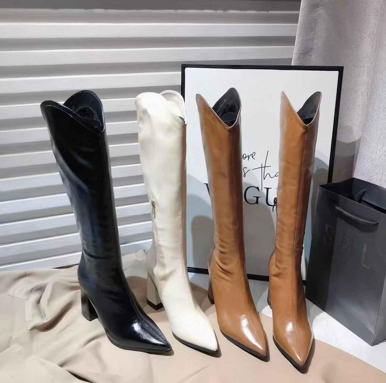 Stiefel mit breitem Absatz