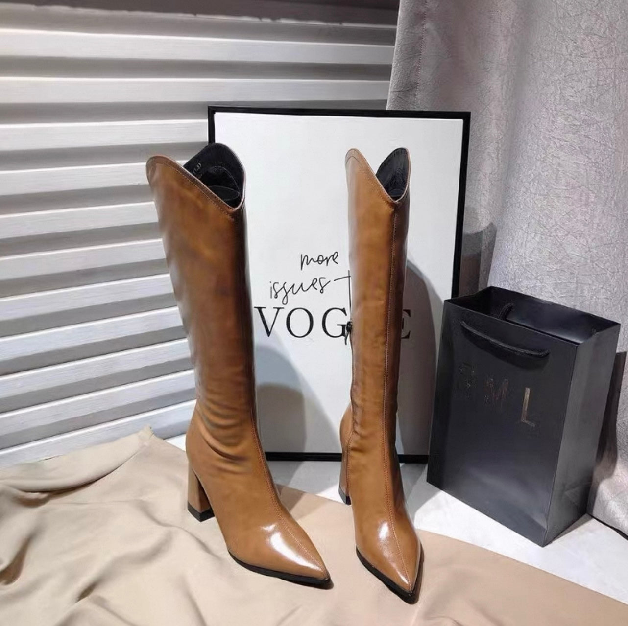 Stiefel mit breitem Absatz