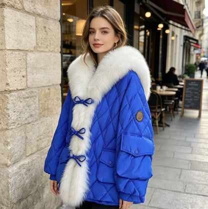 Gesteppte Jacke mit Fell