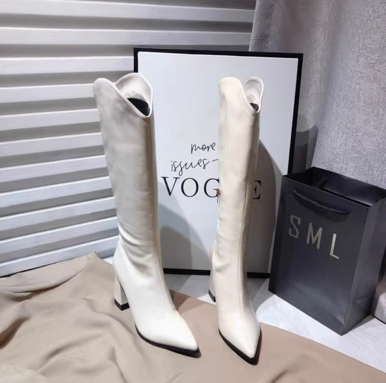 Stiefel mit breitem Absatz