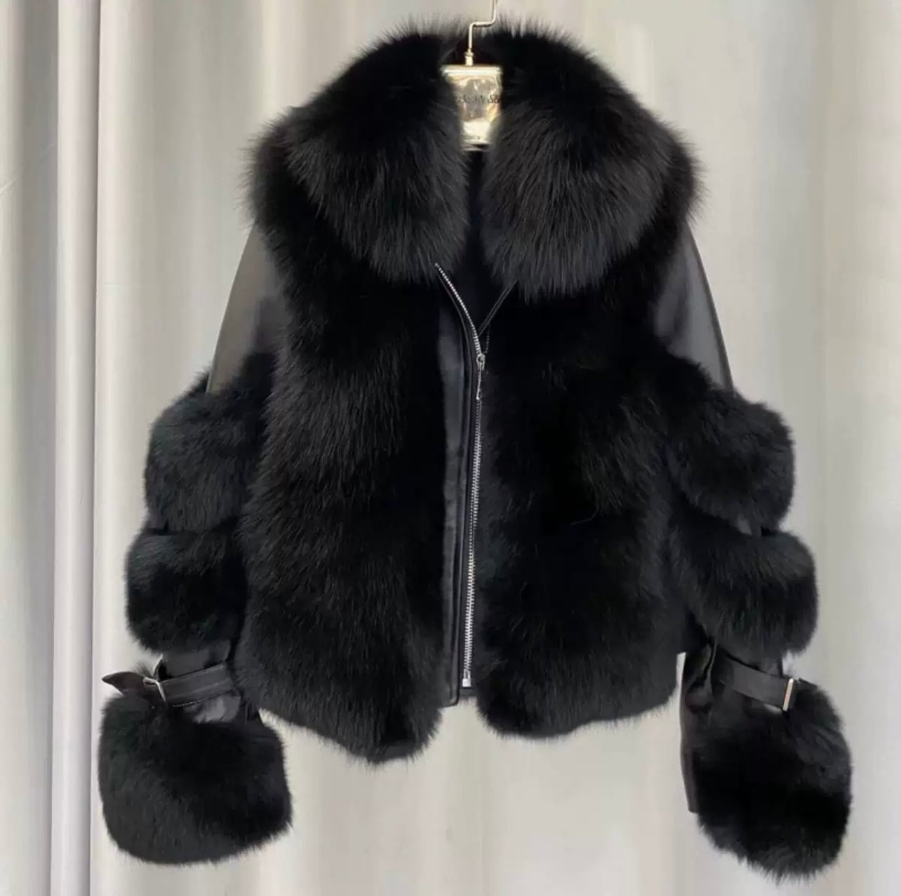 Lederjacke mit Pelz