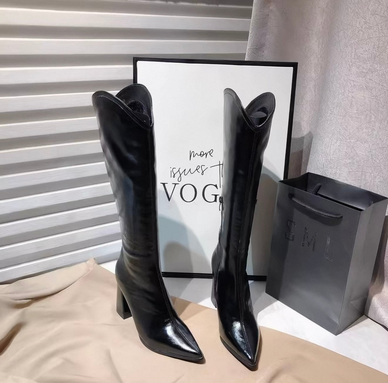 Stiefel mit breitem Absatz