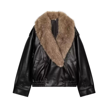 Pelz Leder Jacke