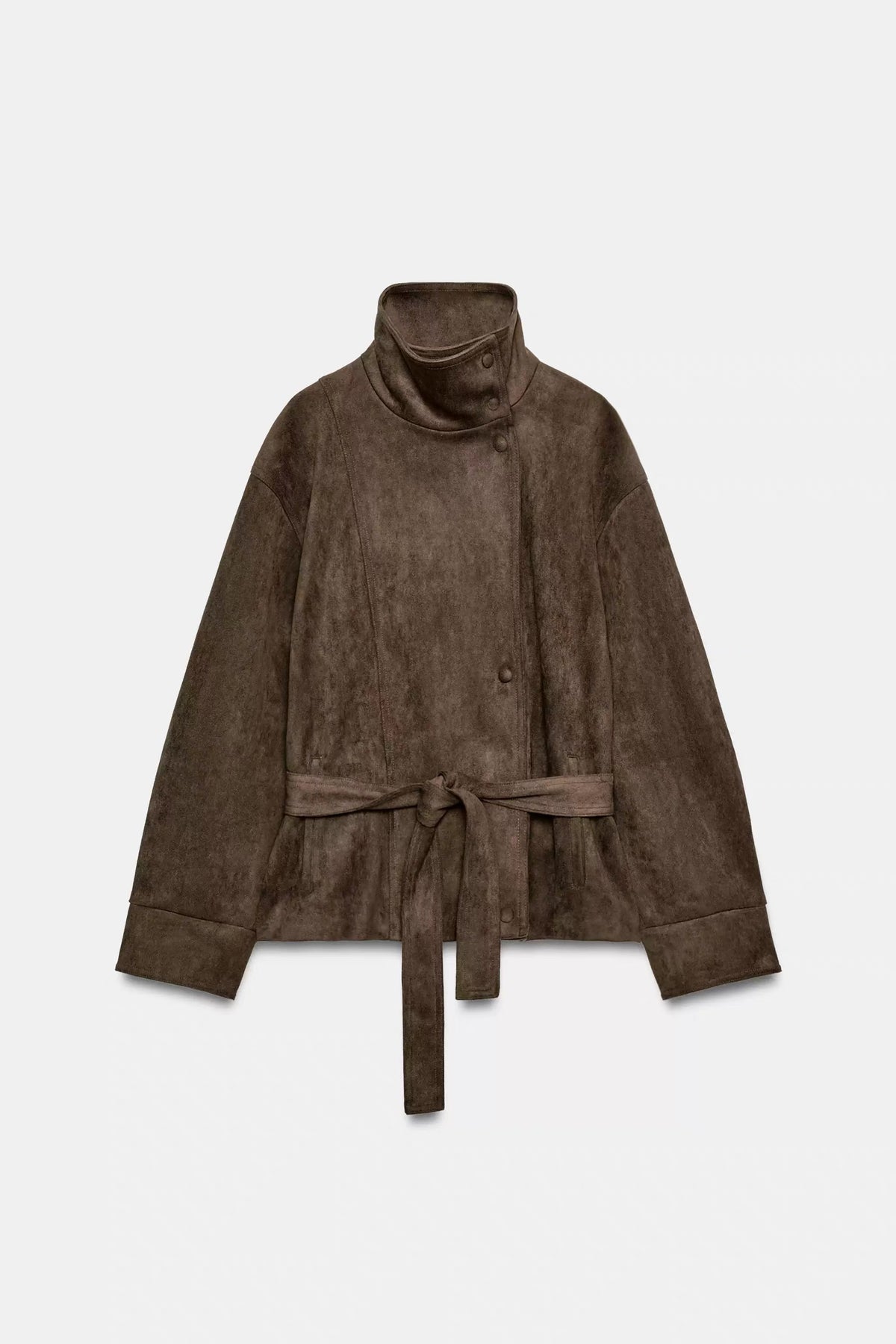 Suede-Jacke mit Gürtel