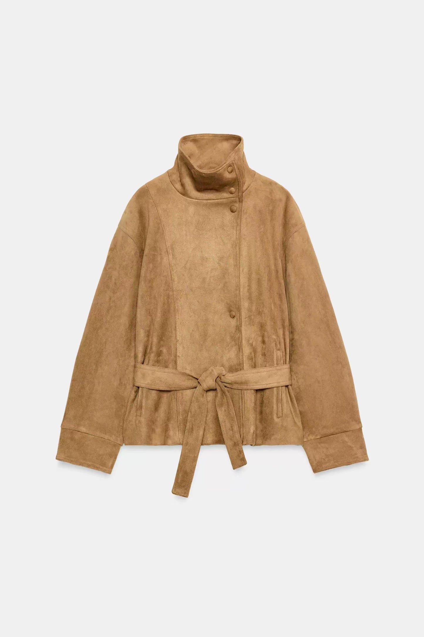 Suede-Jacke mit Gürtel